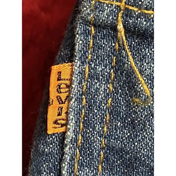 Vintage Levis 38x32 Orange Tab 20505-0217 Blue Denim Levis Zipper 80s
